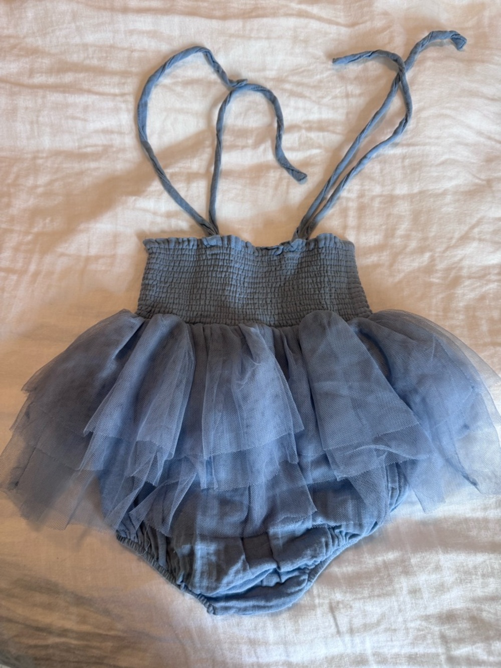 Angel Dear Blue Tulle Baby One-Piece Romper